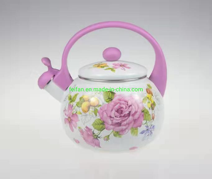 Enamel Whistling Kettle with Different Decal
