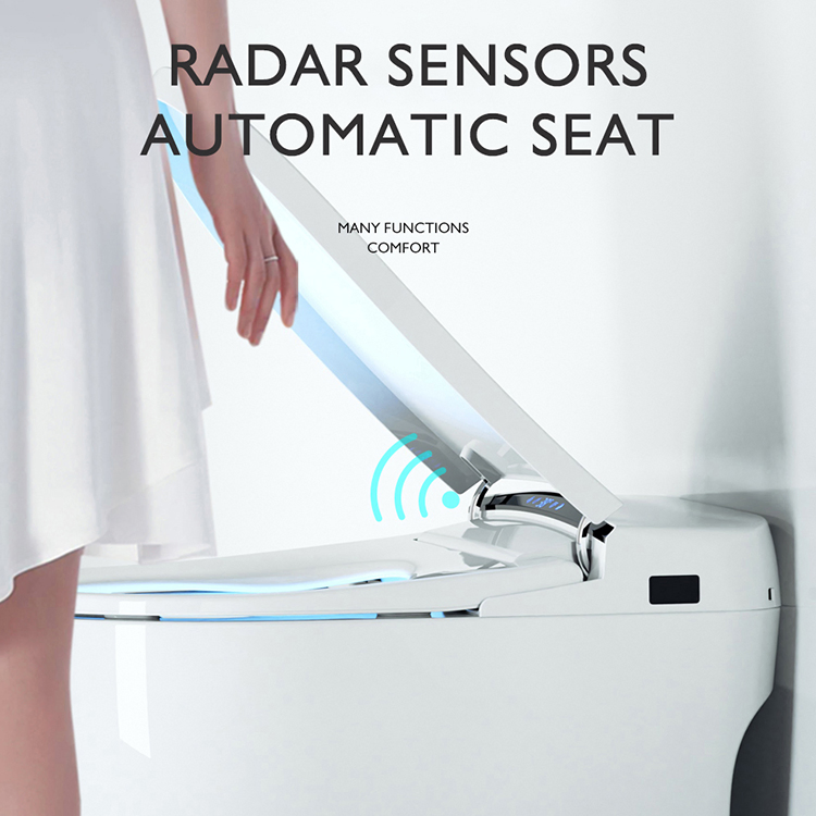 Grey Color Japan One Piece Wc 2021 Ceramic 110V/220V Hygienic Full Automatic Flush Sensor Intelligent Toilet Bowl Smart Toilet