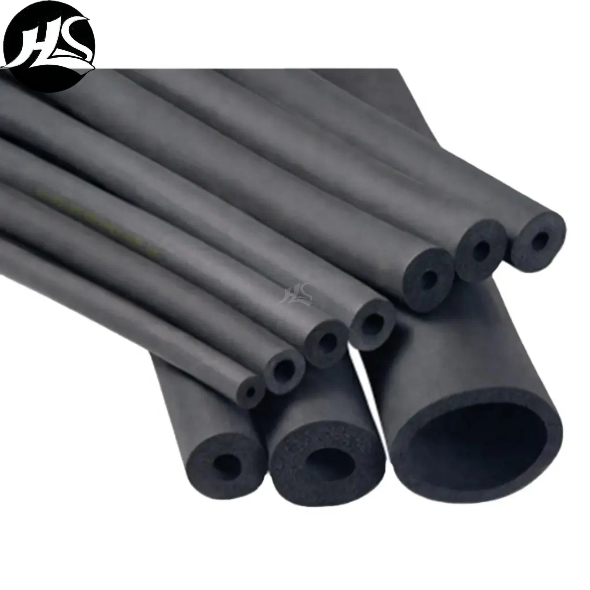 Huales Black Rubber Insulation Pipe with UV Film Thermal Insulation Heat HVAC Foam Tube for Refrigeration Copper Pipe