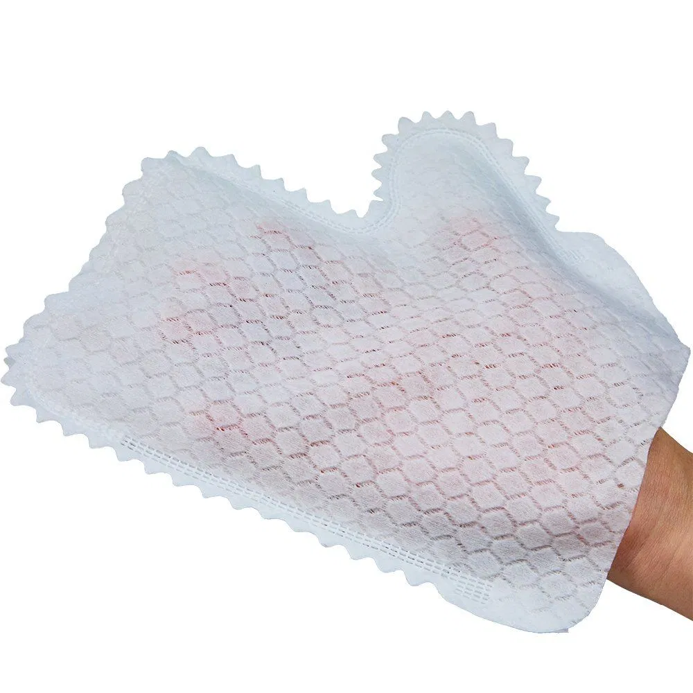 Premium Non-Woven Washing Gloves for Hospital and SPA Soft Disposable Microfiber Wash Cleaning Gloves Reusable Bathing Glove Moisture Washing Mitten for Patient