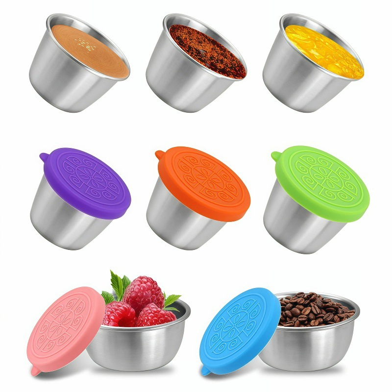 Wholesale 304 Stainless Steel Mini Sauce Cup with Silicone Lid Condiment Bowl Dipping Sauce Dish
