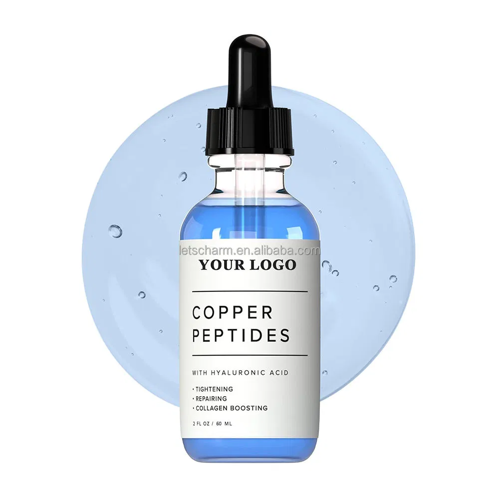 LS138 Custom Blue Copper & 12-Peptide Anti-Aging Essence - Firms, Hydrates. OEM/ODM