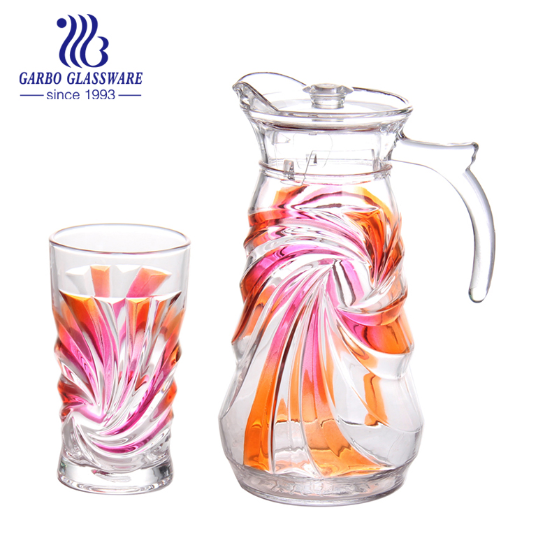 Middle East Luxury Golden 7PCS Glass Drinking Set Wholesale