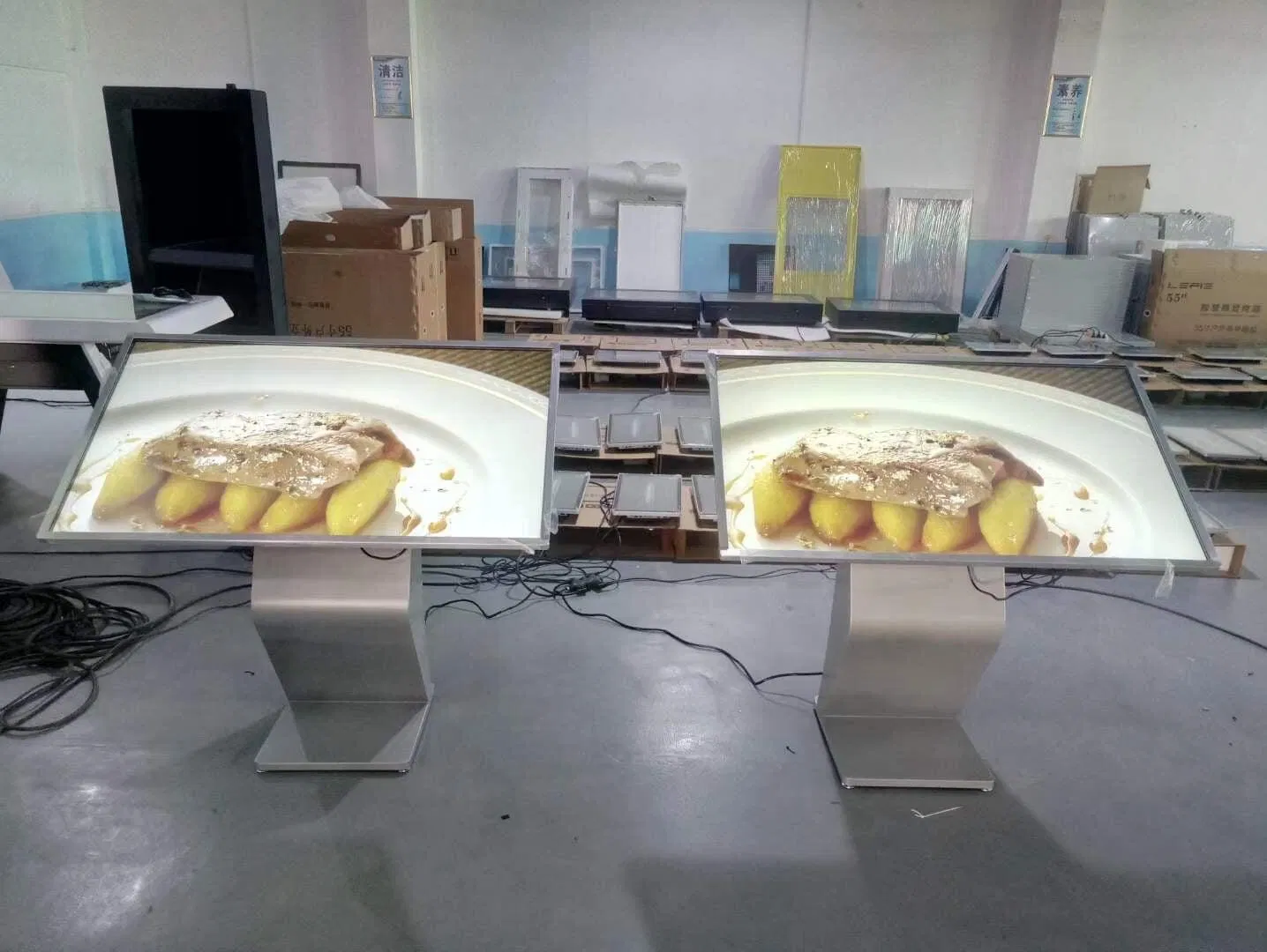 55inch Floor Stand Interactive Kiosk Android System Horizontal Display Interactive Information Touch Screen Monitor Kiosk