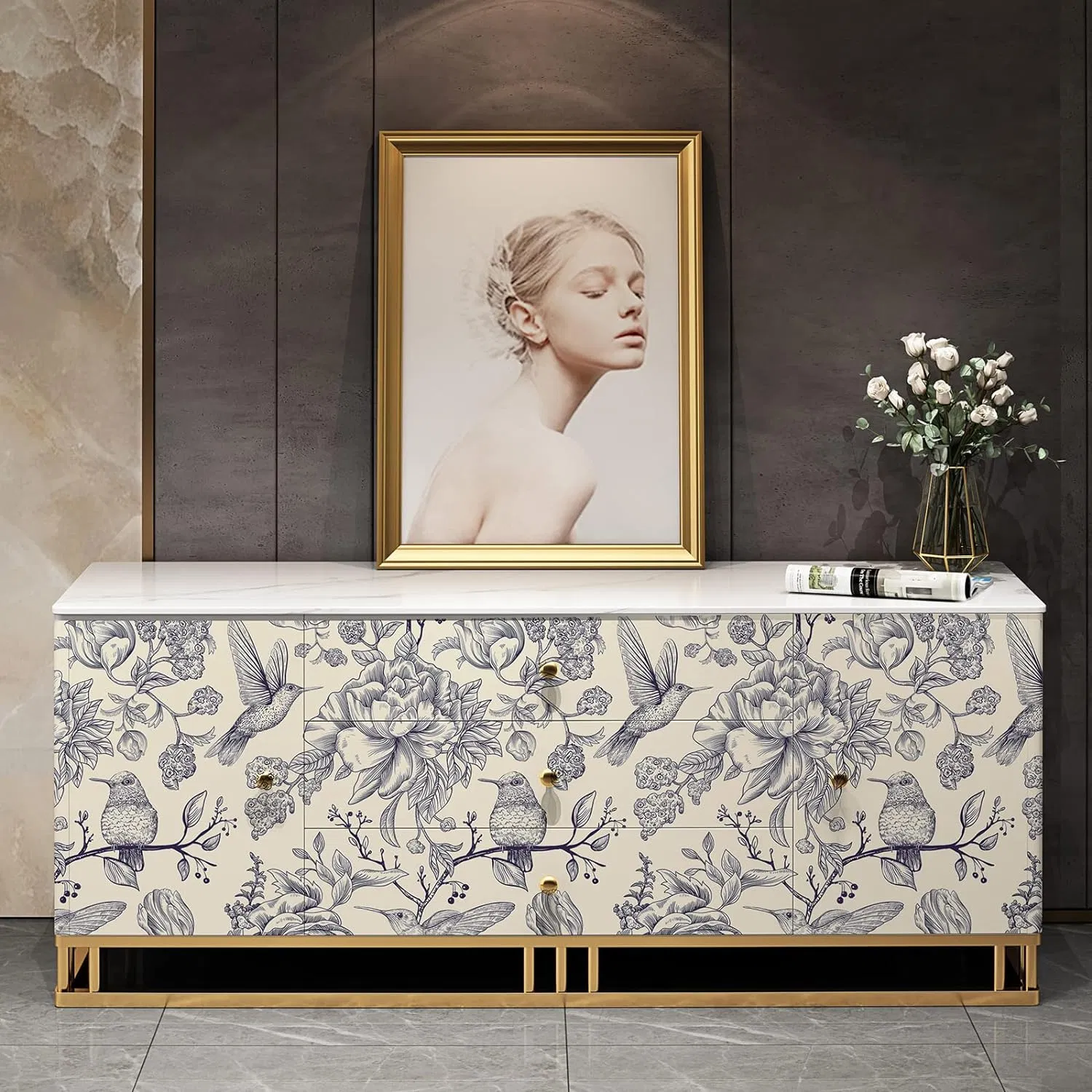 Silver Peel and Stick Removable White Contact Wallpaper