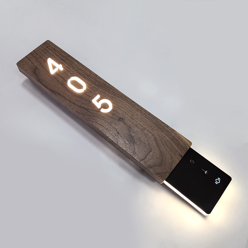 House Room Number Illuminated Dnd Doorbell Wood Hotel Apartment Door Plate Sign