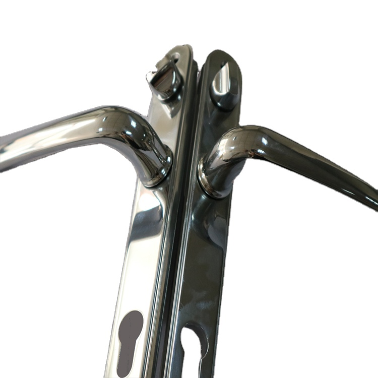 Bright Chrome Zinc Aluminum Sliding Door Handle and Lock Set