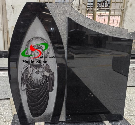 High Quality Irregular Shape Carving Natural Marble Granite Funeral Tombstone