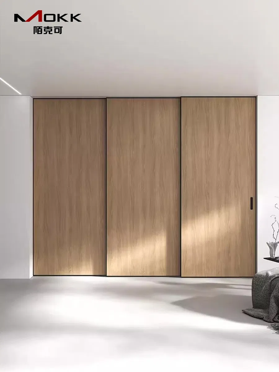 Aluminum-Wood Sliding Doors for Indoor Use Are Suitable for Customized Aluminum Alloy Doors for Rooms, Hotels and Apartments Interior Door Metal Sliding Door