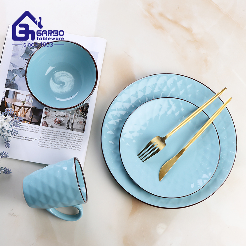 High Quality Ceramic Dinner Sets with Coloured Glaze Ceramic Plates