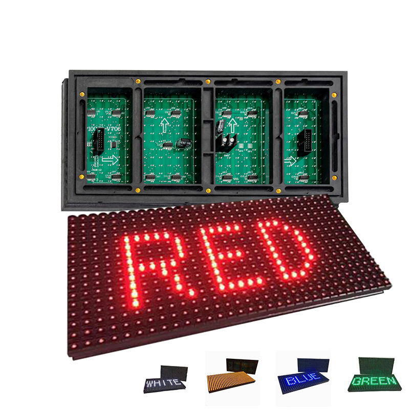 Single Color P10 Outdoor Scrolling LED Sign Display Red