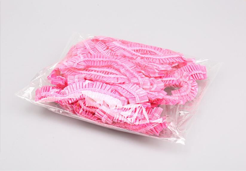 Custom Waterproof Elastic Clear Disposable Bathing Shower Cap for Salon Hotel Travel