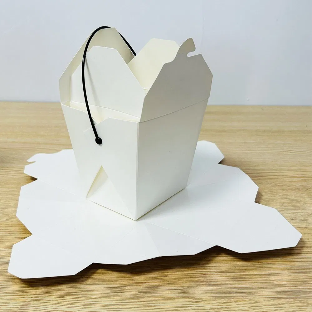 32oz Hand-Held Food Packing Boxes Oil-Proof Disposable Paper Noodles Box Take out