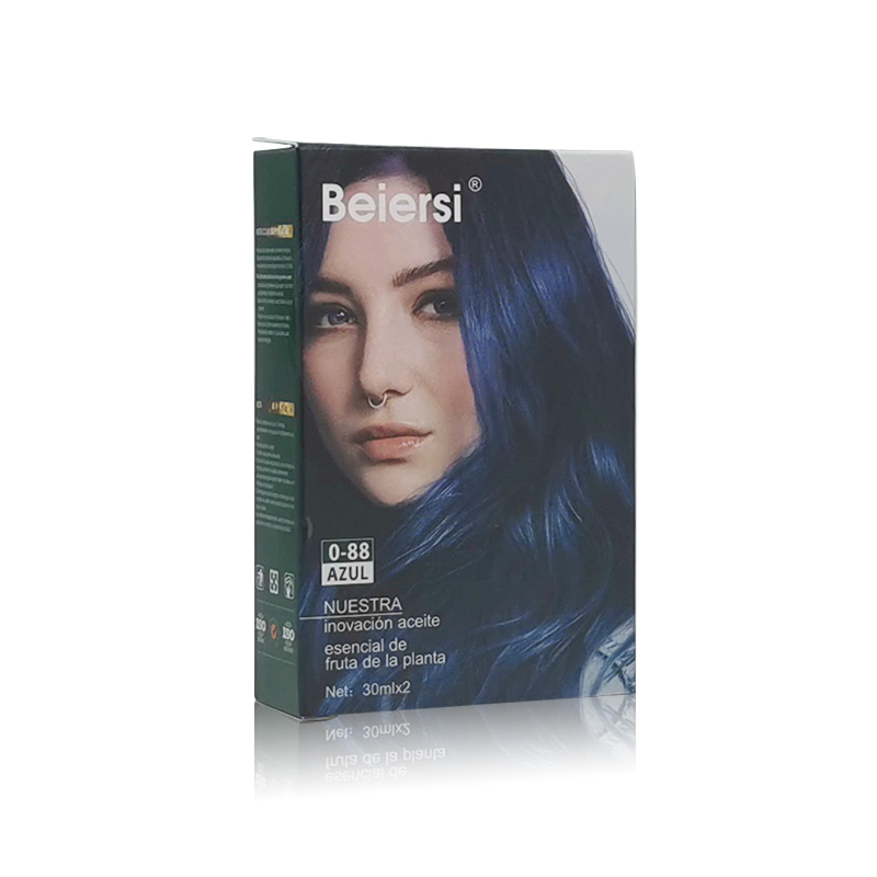Permanent Natural Blue Color Hair Dye Cream Without Ammonia and Peroxide