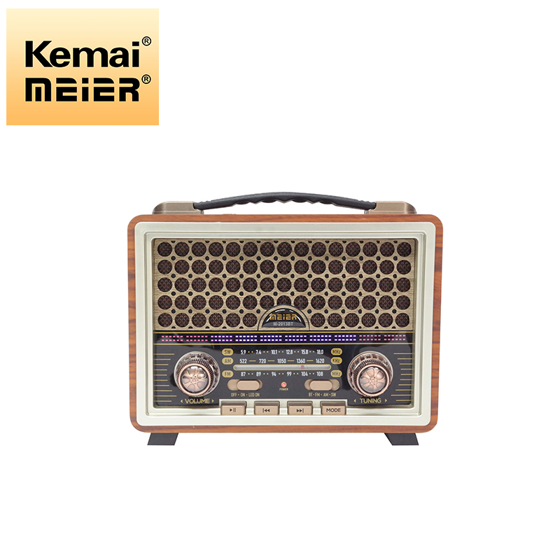 Am/FM/Sw Stereo Full Band Radio Retro Classic Finely Crafted Bluetooth Radio with Built-in TF Card