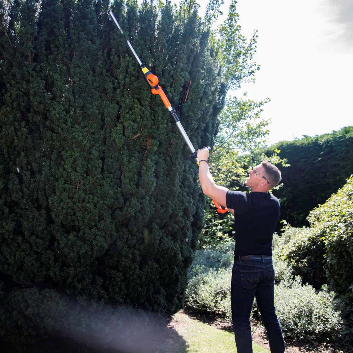 Lh C41A - Proper Gap Design Cordless Battery Telescopic Pole Hedge Trimmer