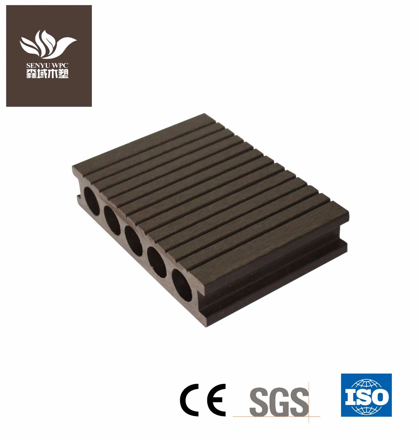 Factory Exterior Hollow WPC Board Wood Flooring Composite Decking