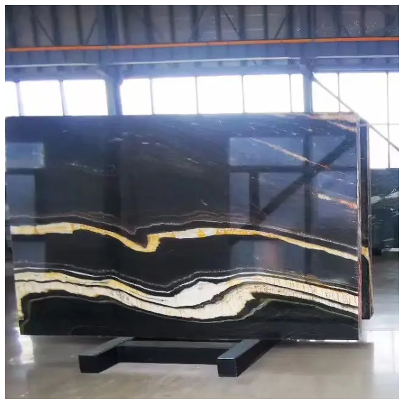 Black and Gold Dark Star Quartzite Slabs