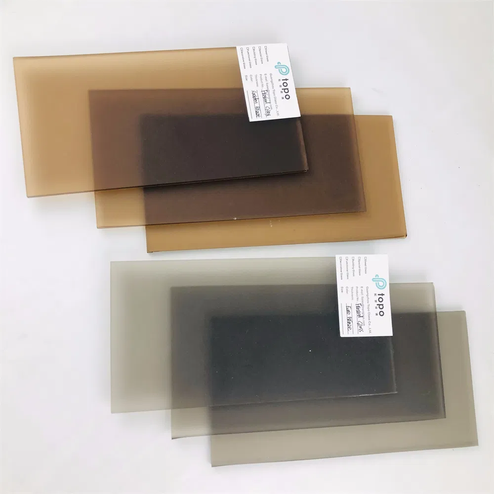 4mm-12mm Bronze No Handprint Acid Etching Satin Frosted Glass (FG-TP)