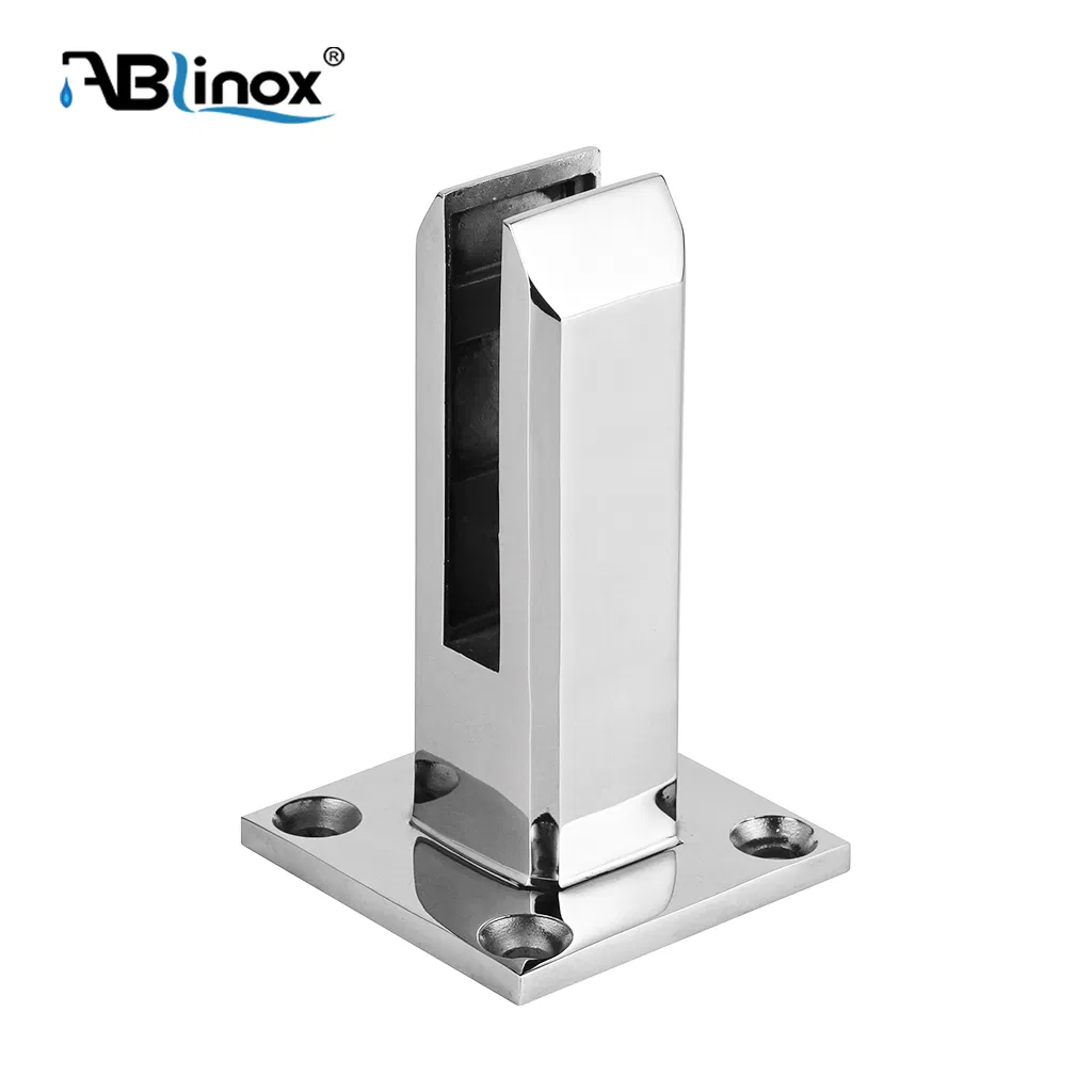 Ablinox Custom Stainless Steel Casting Safe Glass Clamp Silver Hinge for Balcony/Staircase/ Handrail