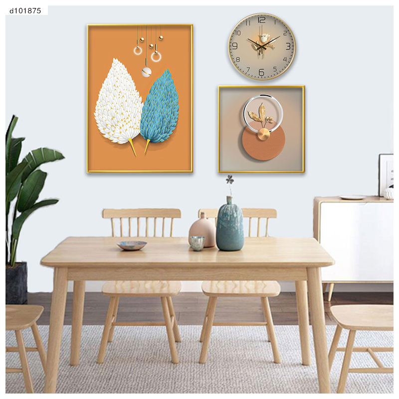 New Arrival Wall Art Print Feather Butterfly Crystal Porcelain Painting Wall Decoration Painting for Home and Hotel