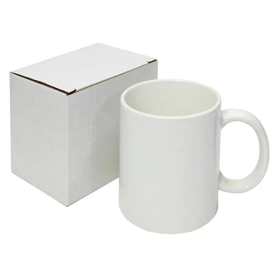 Customized Ceramic Coffee Mugs Custom 11oz White Heat Transfer Sublime Porcelain Ceramic Tea Coffee Mugs with Logo