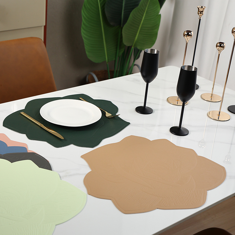 Nordic Style Heat-Resistant Leather Dining Table Mat Set