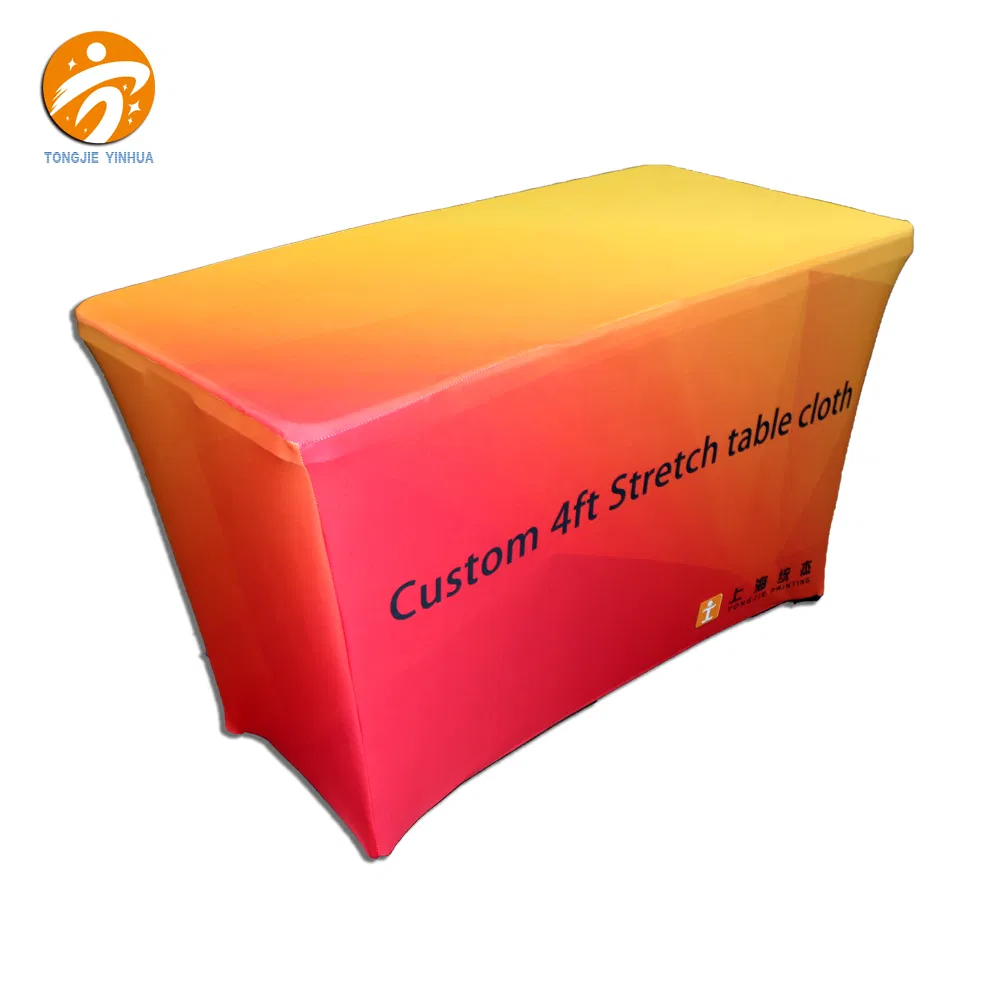 Custom Table Cloth Cover with Business Logo or Text Stretch Tablecover