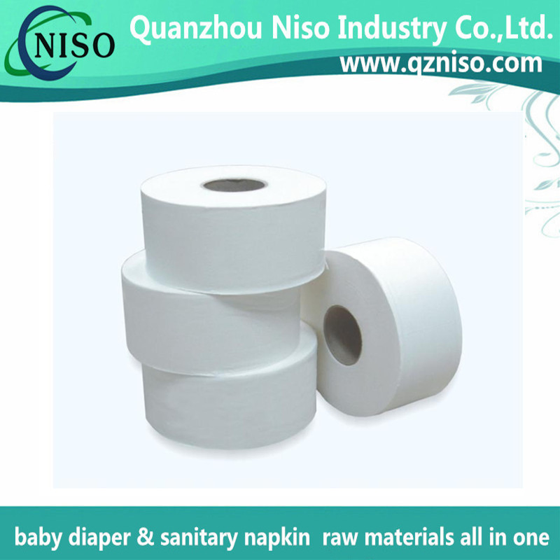 100% Natural Jumbo Roll Tissue Paper for Diaper Production with SGS (HG-034)