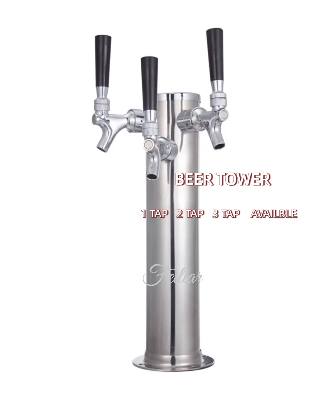 3 Tap 2 Faucet Draft Beer Tower Dispenser for Home Party Tower