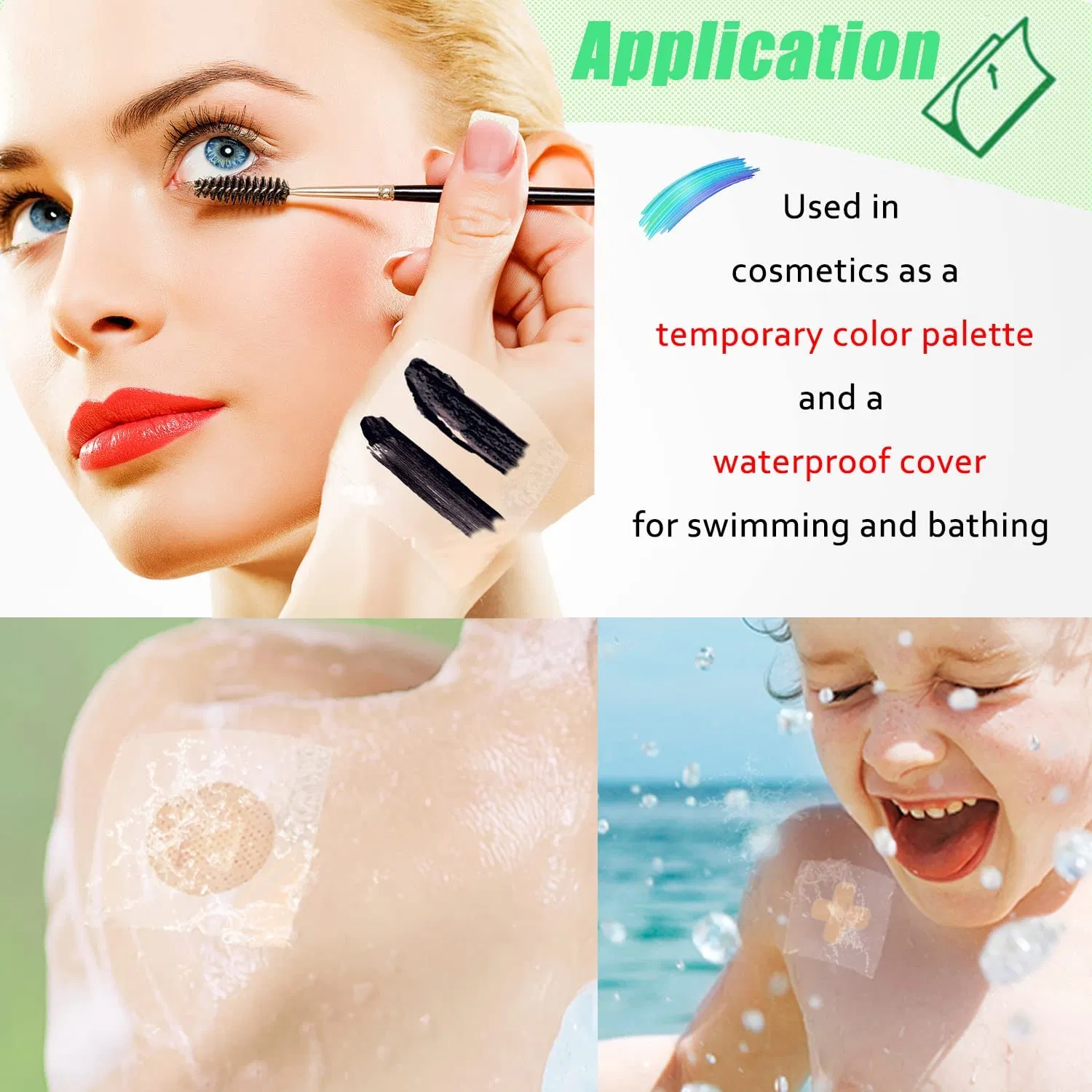 Disposable Adhesive Transparent Tape Palette for Makeup Cosmetic Mixing Palette Tools for Women Daily Use