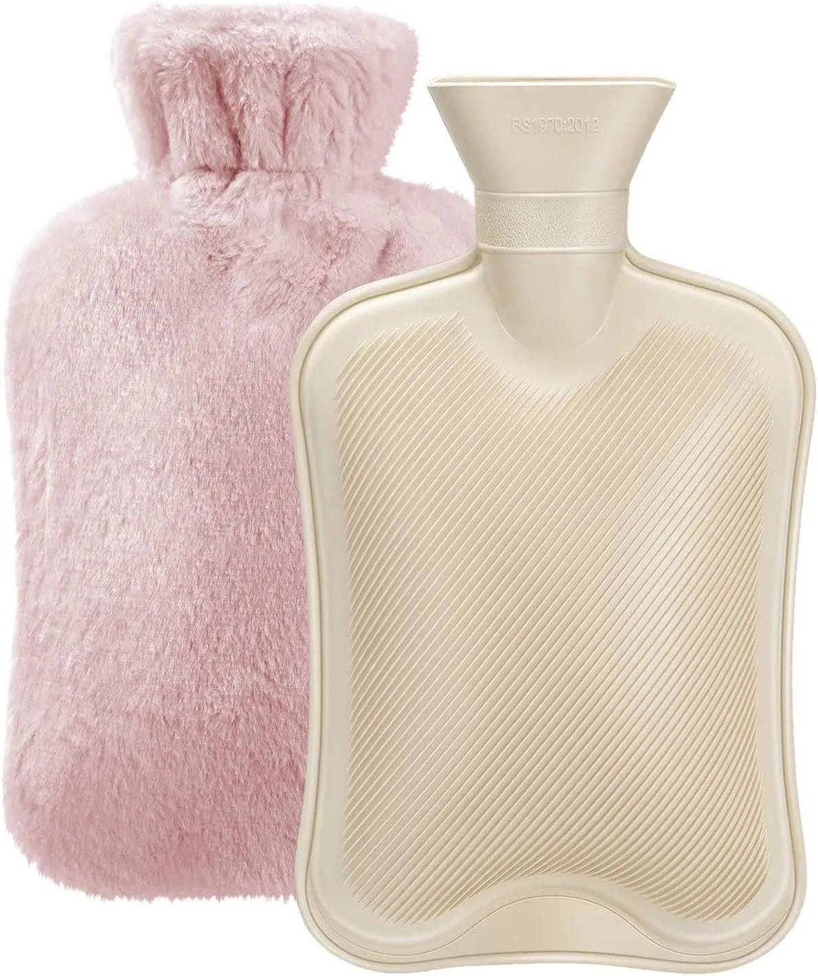 Medical Household Waterproof BS Rubber 2000ml Hot Water Bottle/Bag with Fleece Cover