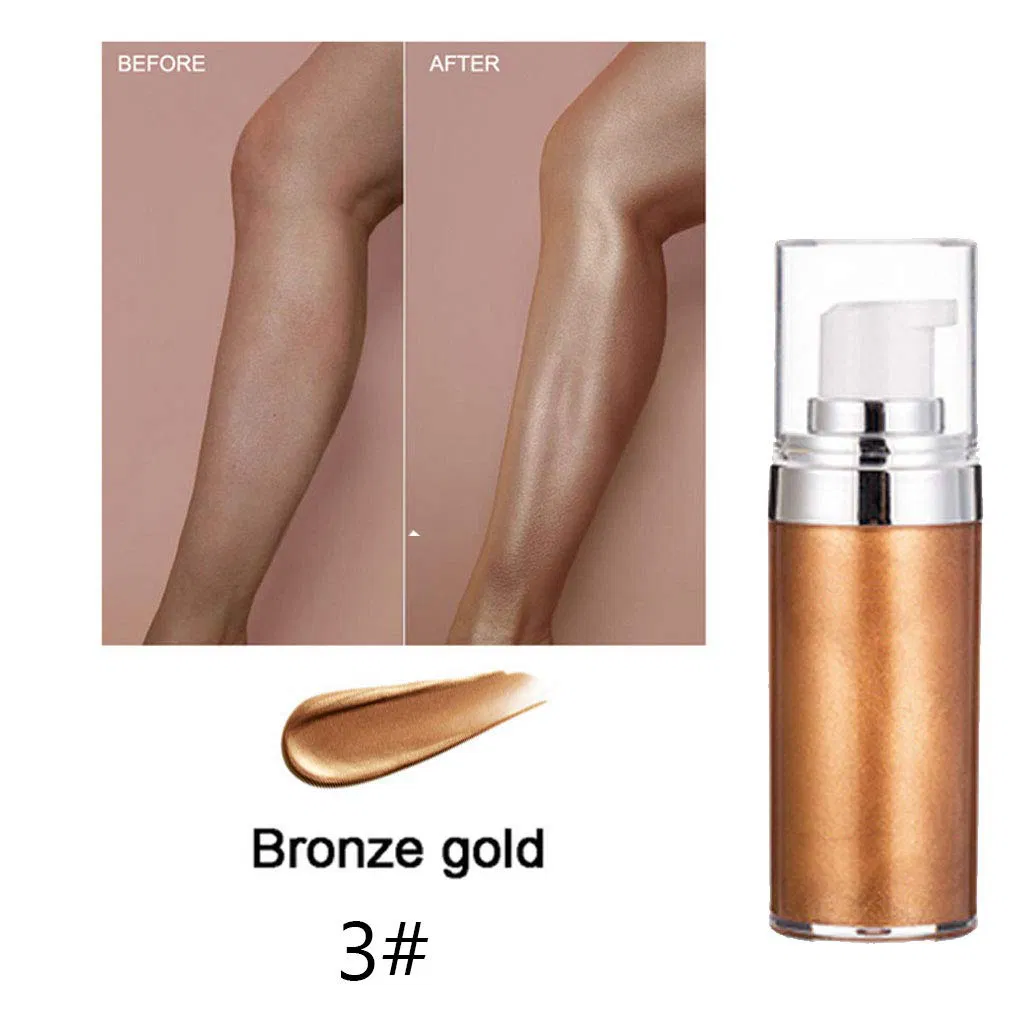 Beauty Cosmetics Waterproof Shimmer Oil Highlighter Makeup for Women Body Shimmer Lotion