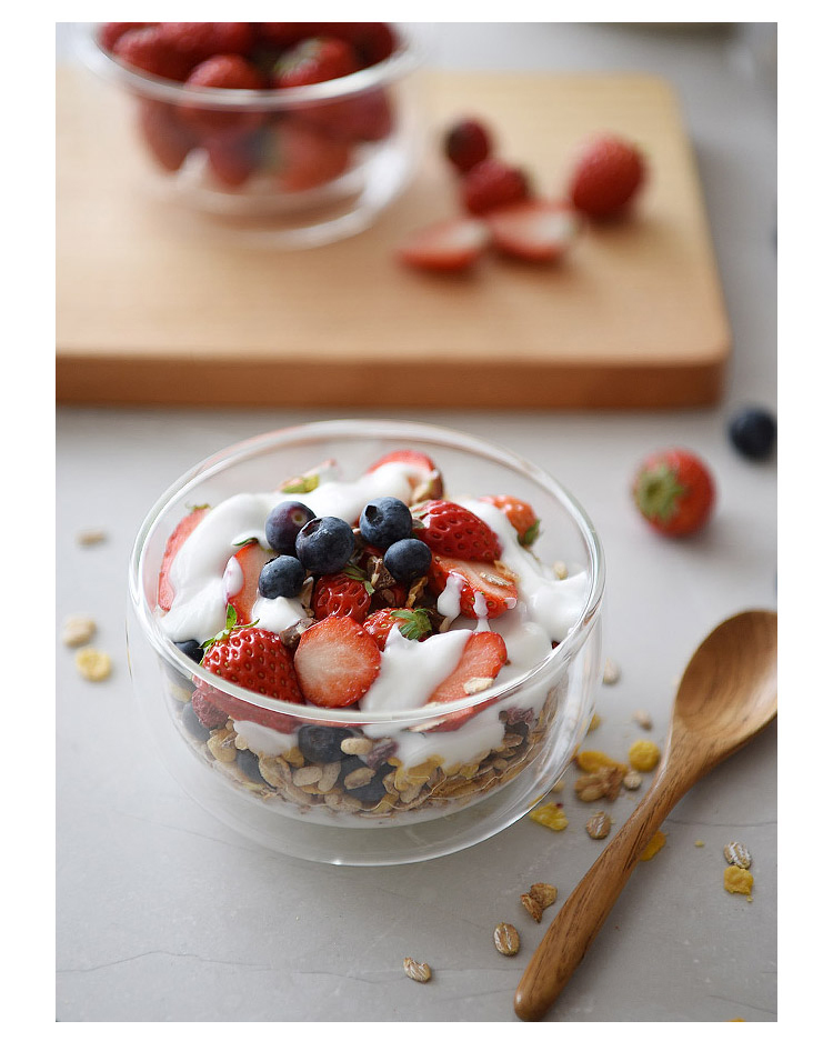 Borosilicate Glassware Double Layer Bowl for Home Use