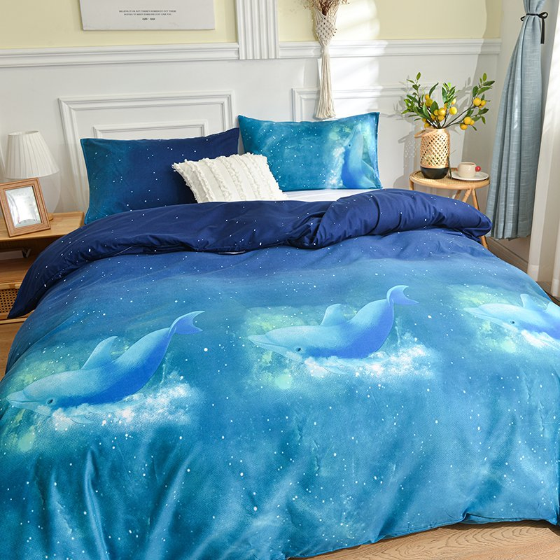 4PCS Duvet Cover King Size - Polyester Jersey Sheets 3 Piece Blanet Cover Set with 2 Pillowcases Stiff Breathable Comforter Cover for Home