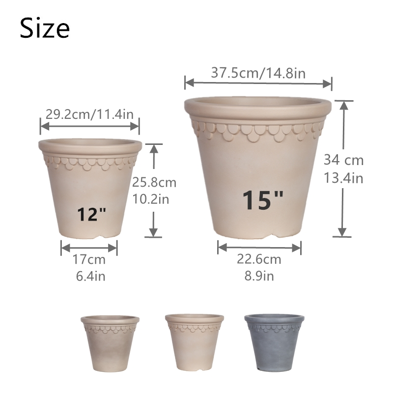 Wholesale Round Plastic Garden Flower Pot &amp; Planter for Gardening Design