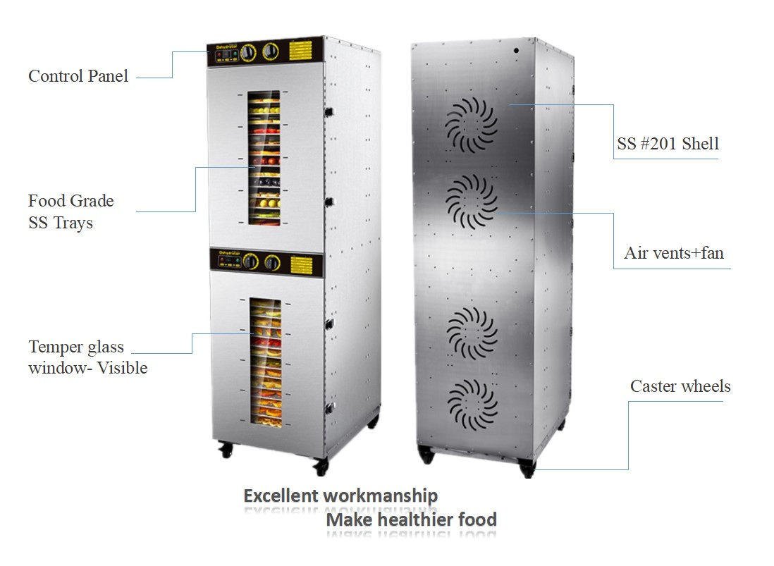 Professional Industrial 32 Tray Electric Food Dryer Meat Vegetable Fruit Dehydrator