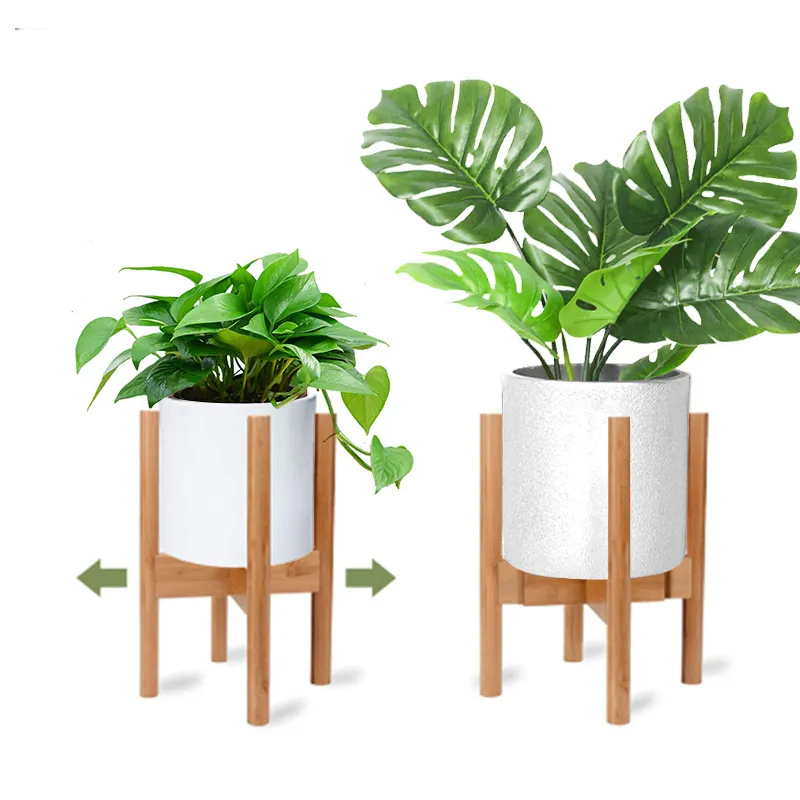 Expandable Natural Bamboo Plant Flower Pot Stand Bamboo Indoor