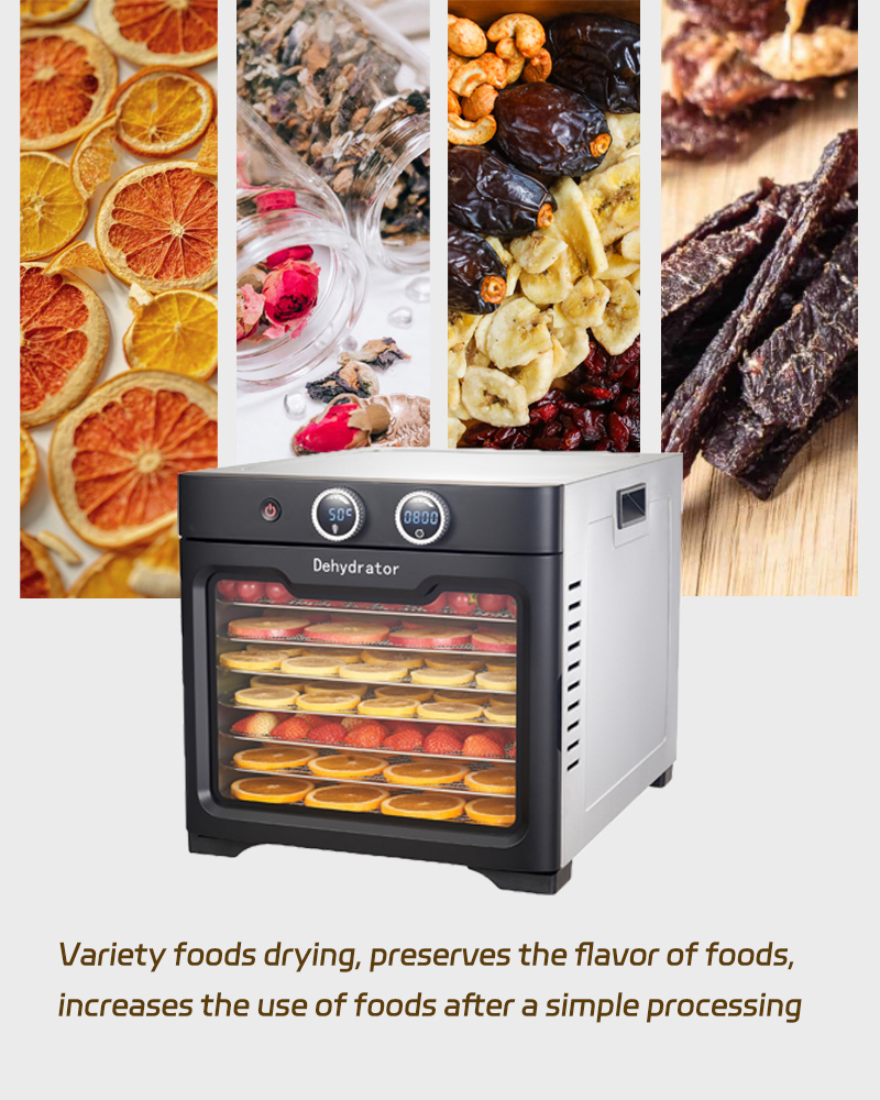 Meat Jerky Fruit Dehydrator 8 Trays Intelligent Food Dehydrator