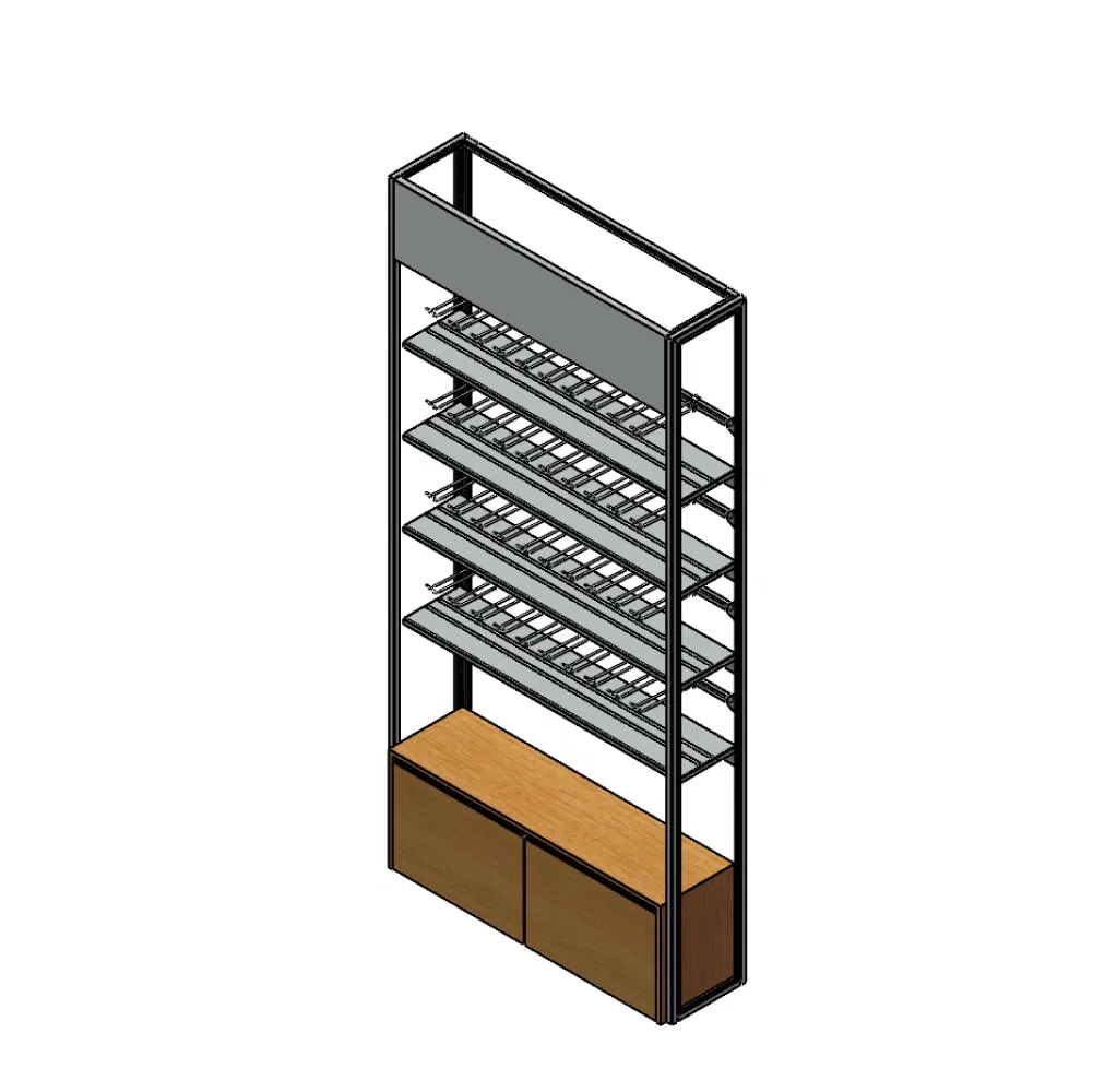 Tempered Glass Cosmetic Display Cabinet Supermarket Store Wood Cosmetic Display Rack