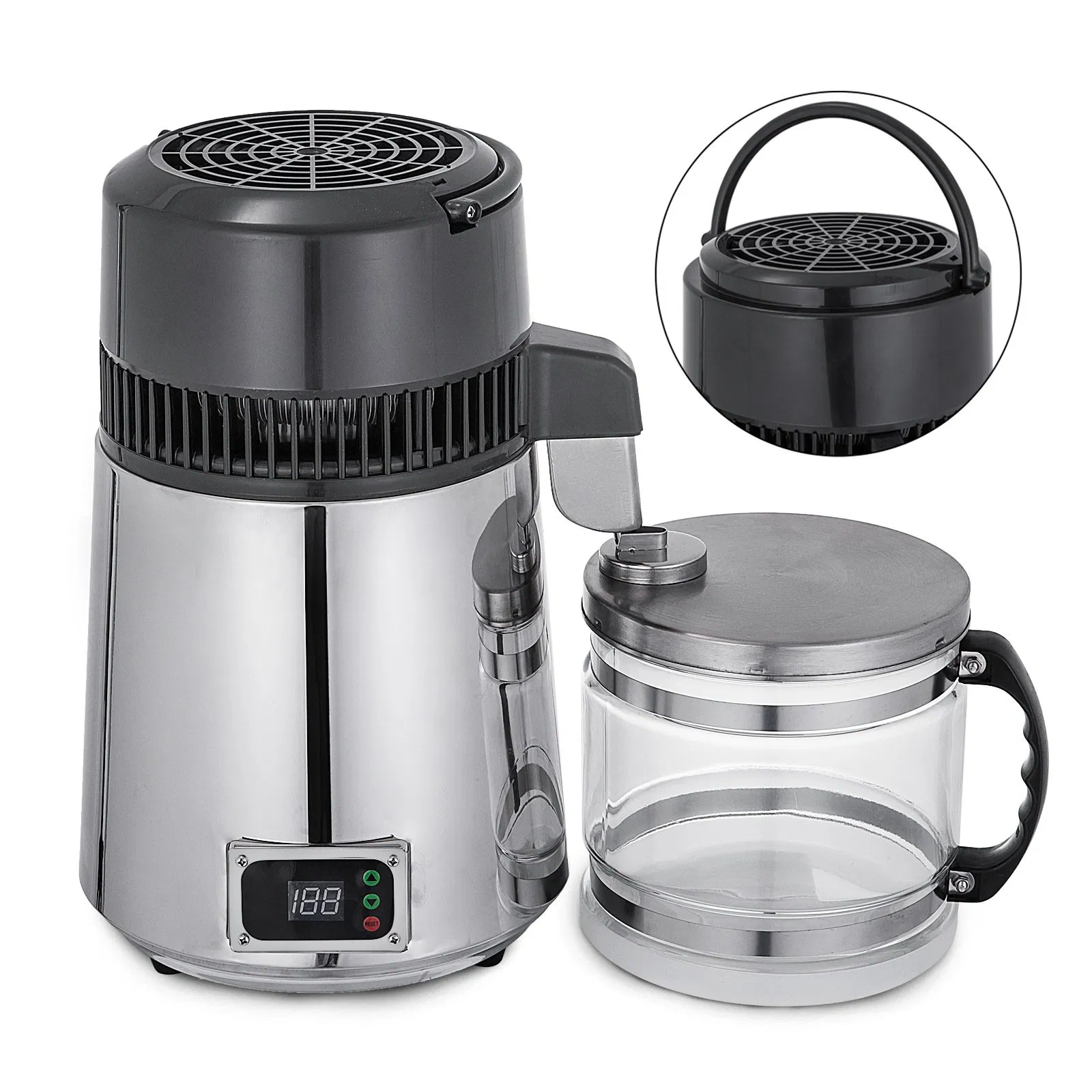 304 Stainless Steel Water Distiller 4L Distiller Supporting Distillation Machine Medical Debris Removal and Purification Filter