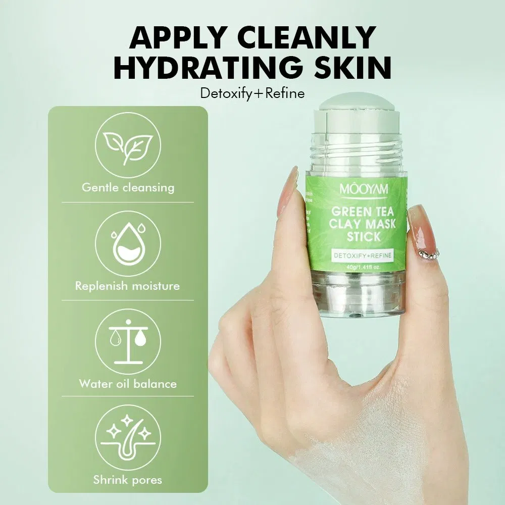 Face Mask Stick Anti Blemish Stick Cleansing Green Clay Face Mud Facial Anti Ance Blackhead Green Tea Mask Stick