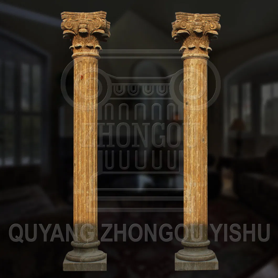 Architectual Decoration Doric Column White Marble Hollowed Column