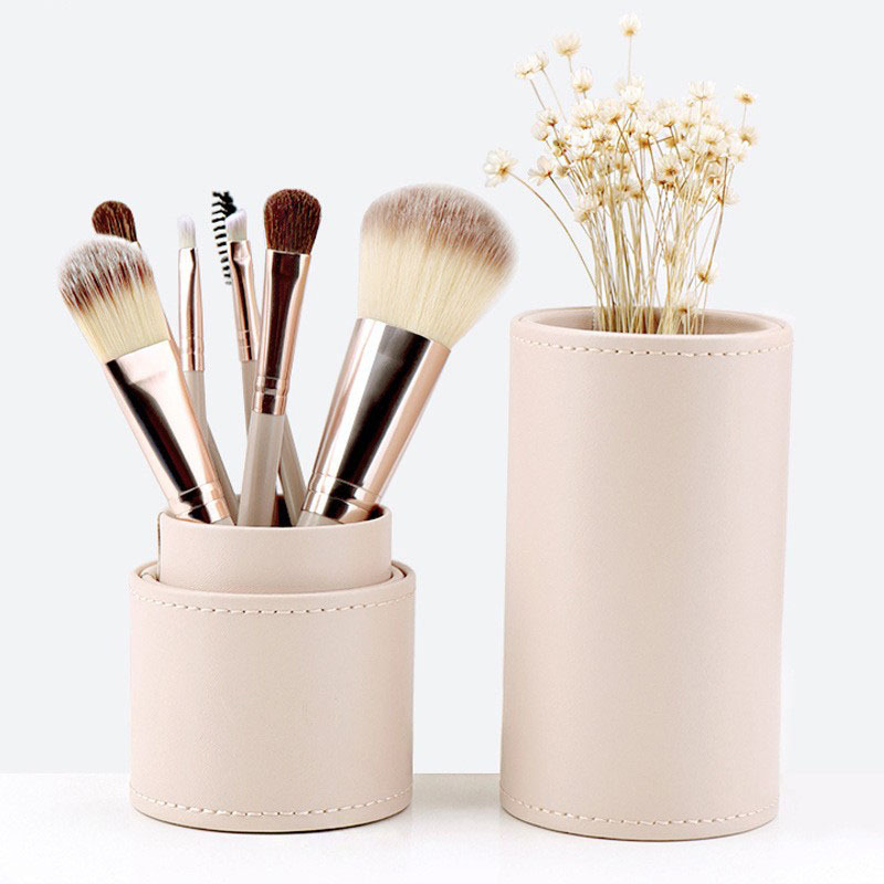 Wholesale Customization Logo Brush Eye Shadow Blush Makeup Brush Set with PU Brush Bucket