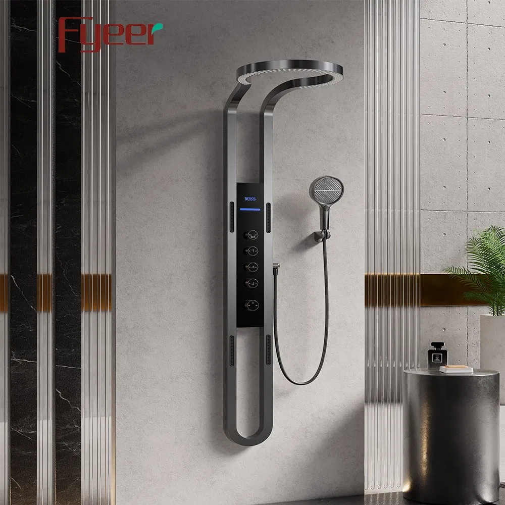 Fyeer Gun Grey 304ss Digital Sprinkler Shower System Panel