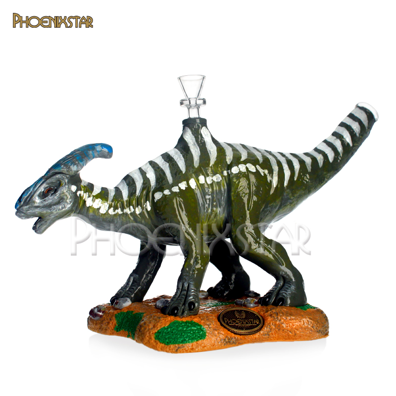 Factory Wholesale 3D Hand Painting Dinosaur Glass Smoking Water Pipe Art Crafts New