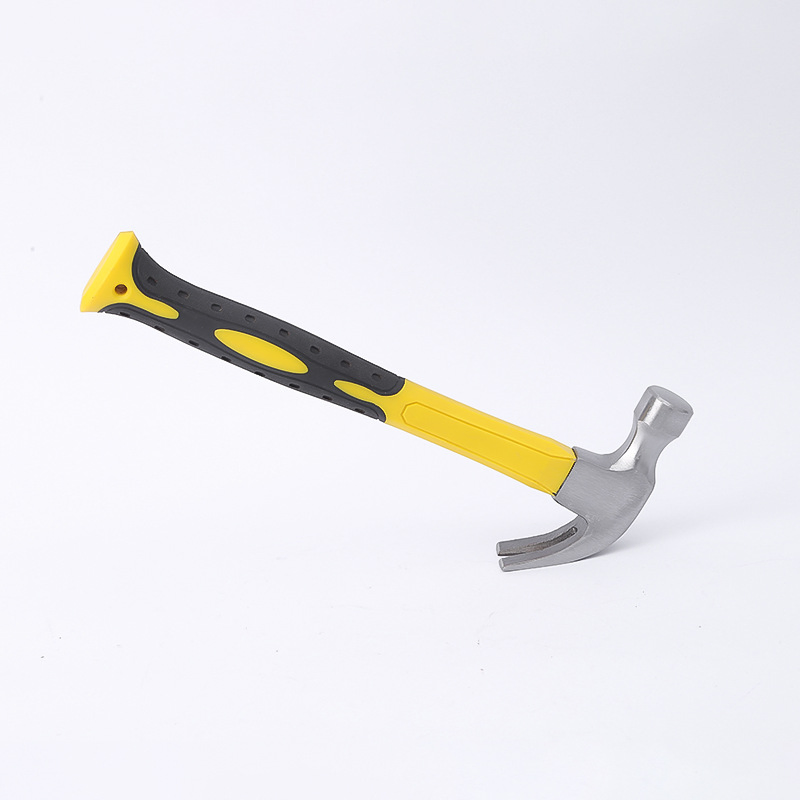 Professional Woodworking Nail Hand Tool Customized Fiberglass Handle 45# Steel Claw Hammer