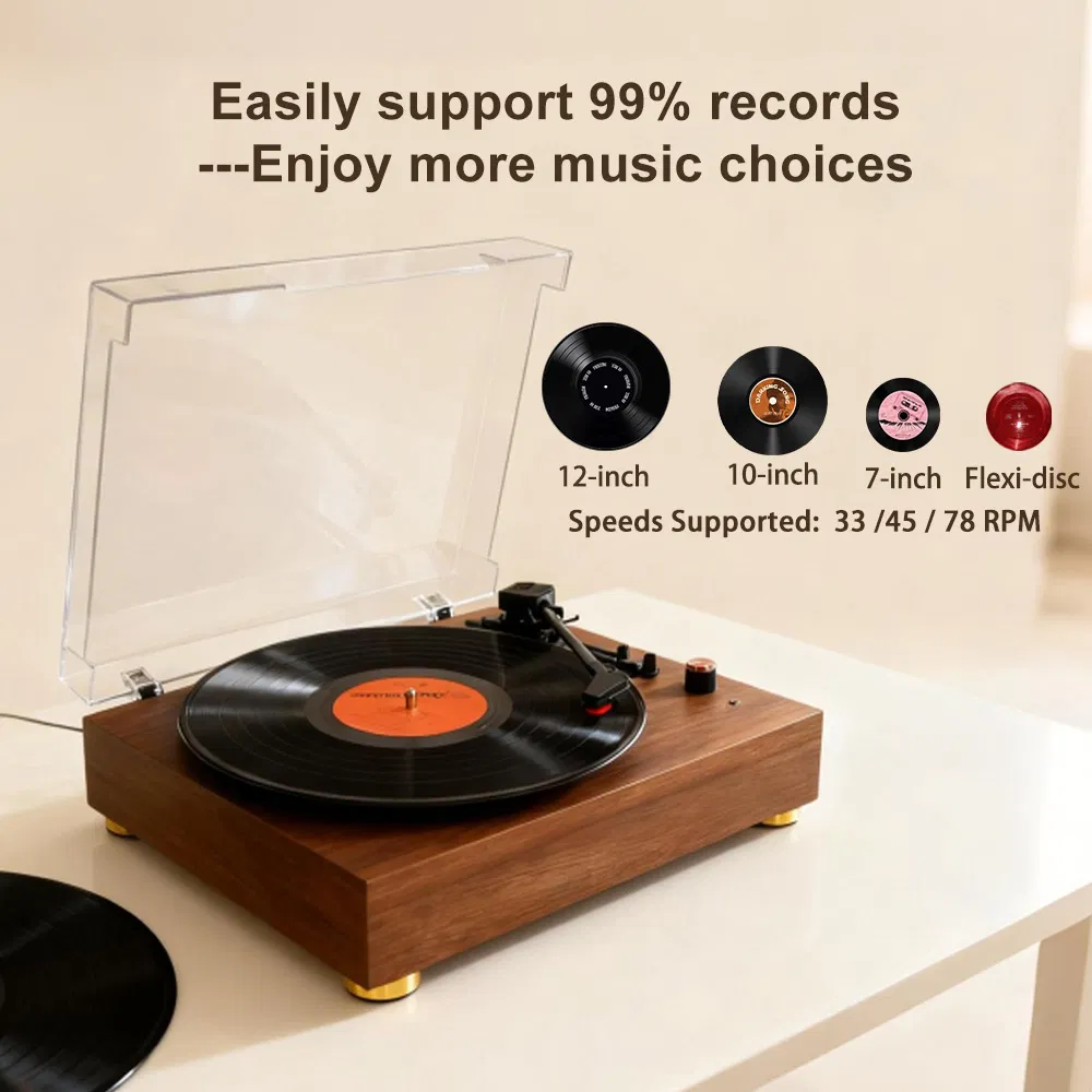 Виниловый проигрыватель TR104 Classic Wood с беспроводной акустикой