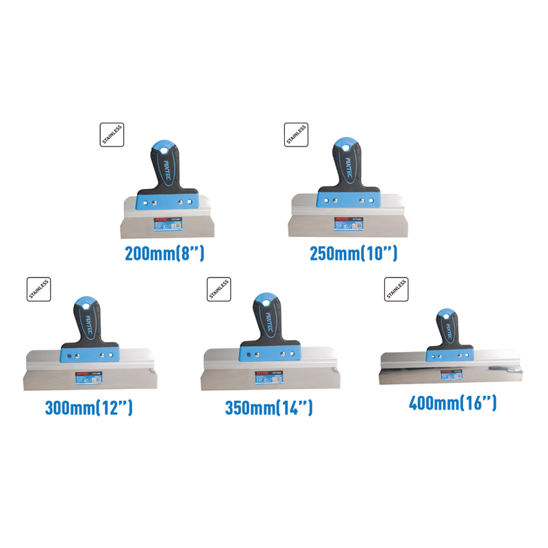 Fixtec Stainless Steel Scraper 8'' 10'' 12'' 14'' 16'' Taping Knife Drywall Plastering Trowel