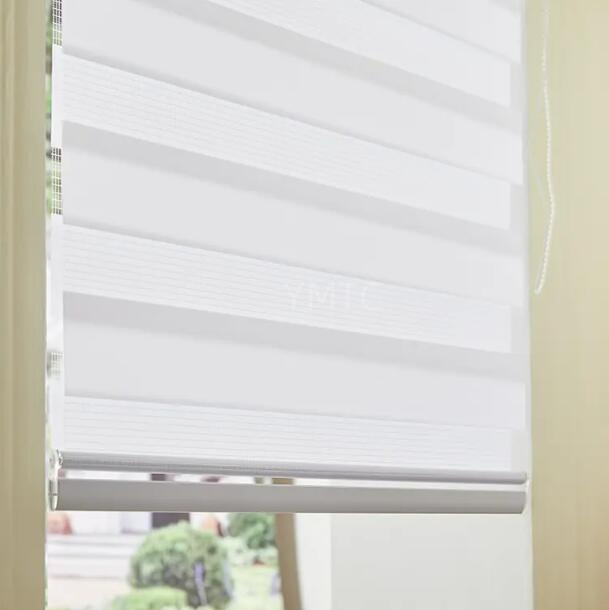 Custom Manual Horizontal Blackout Shades Cordless Window Zebra Roller Blinds